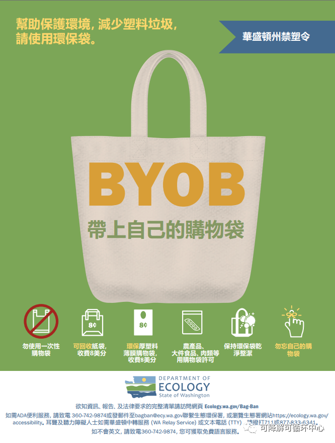 10月1日实施！华盛顿州一次性塑料袋禁令